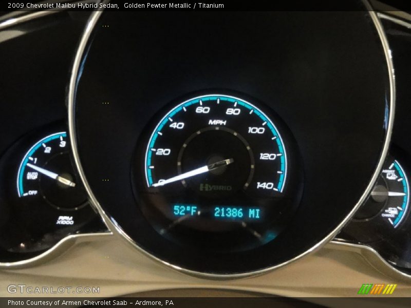 Golden Pewter Metallic / Titanium 2009 Chevrolet Malibu Hybrid Sedan
