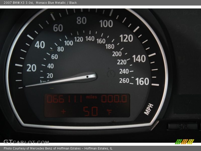 Monaco Blue Metallic / Black 2007 BMW X3 3.0si