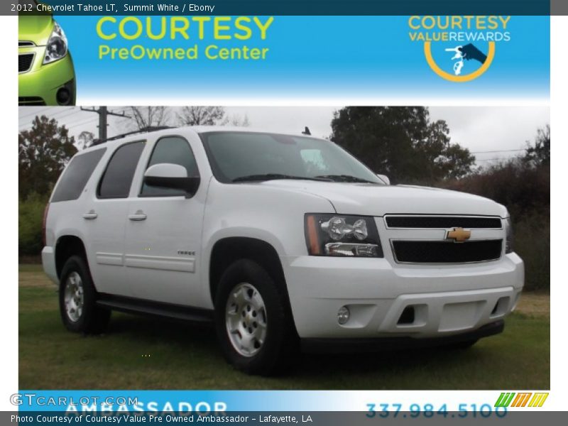 Summit White / Ebony 2012 Chevrolet Tahoe LT