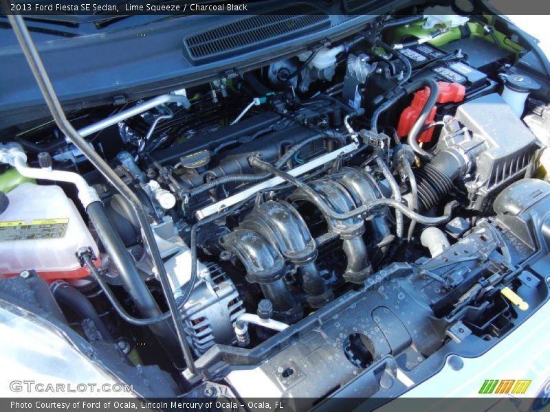 Lime Squeeze / Charcoal Black 2013 Ford Fiesta SE Sedan