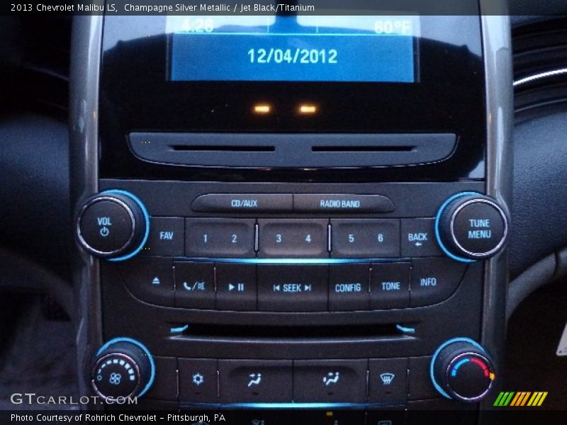 Champagne Silver Metallic / Jet Black/Titanium 2013 Chevrolet Malibu LS
