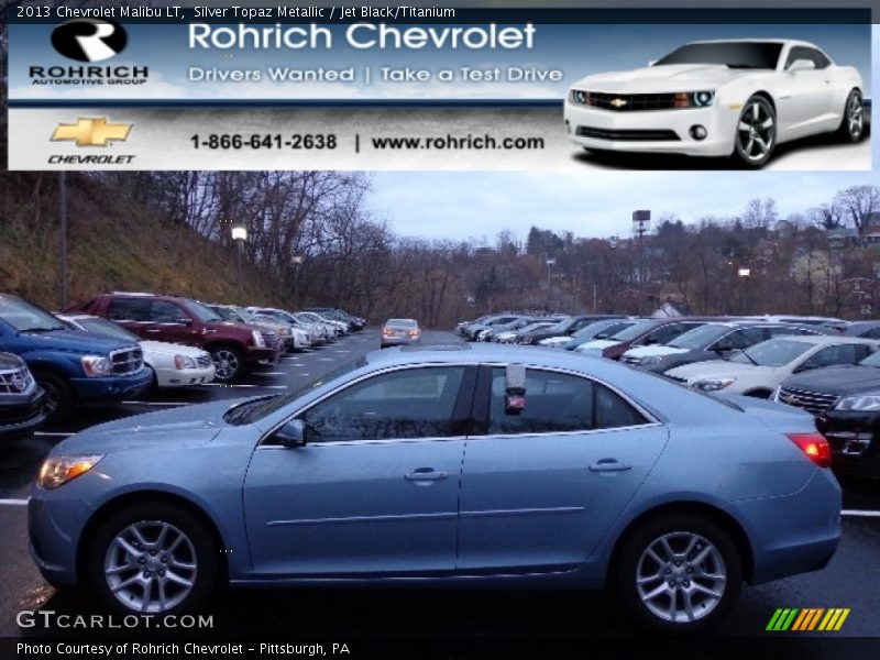 Silver Topaz Metallic / Jet Black/Titanium 2013 Chevrolet Malibu LT