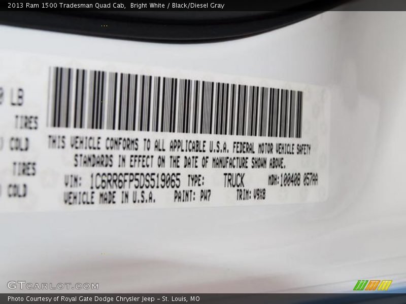 PW7 - 2013 Ram 1500 Tradesman Quad Cab