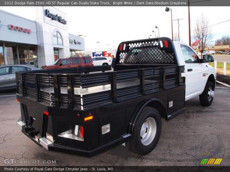 Bright White / Dark Slate/Medium Graystone 2012 Dodge Ram 3500 HD ST Regular Cab Dually Stake Truck