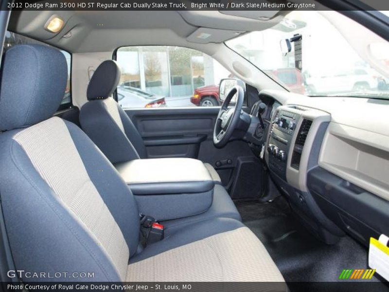 Bright White / Dark Slate/Medium Graystone 2012 Dodge Ram 3500 HD ST Regular Cab Dually Stake Truck