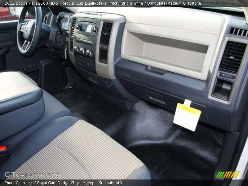 Bright White / Dark Slate/Medium Graystone 2012 Dodge Ram 3500 HD ST Regular Cab Dually Stake Truck