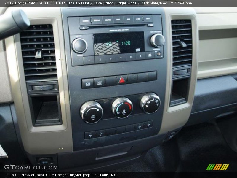 Bright White / Dark Slate/Medium Graystone 2012 Dodge Ram 3500 HD ST Regular Cab Dually Stake Truck