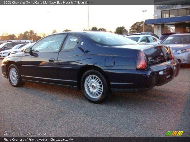 Navy Blue Metallic / Neutral 2002 Chevrolet Monte Carlo LS