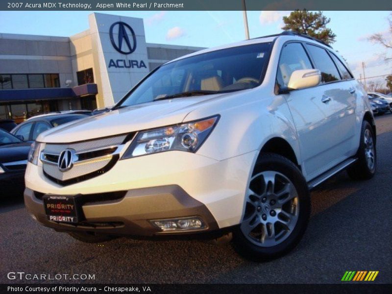 Aspen White Pearl / Parchment 2007 Acura MDX Technology