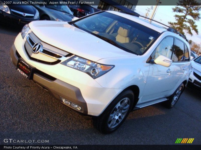 Aspen White Pearl / Parchment 2007 Acura MDX Technology