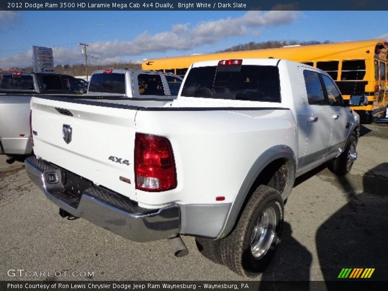 Bright White / Dark Slate 2012 Dodge Ram 3500 HD Laramie Mega Cab 4x4 Dually