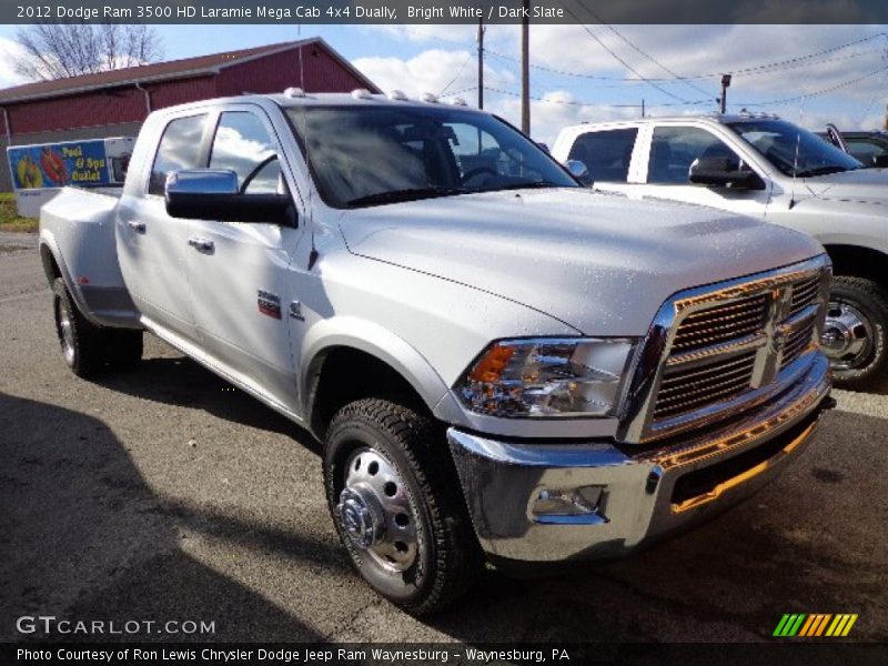 Bright White / Dark Slate 2012 Dodge Ram 3500 HD Laramie Mega Cab 4x4 Dually