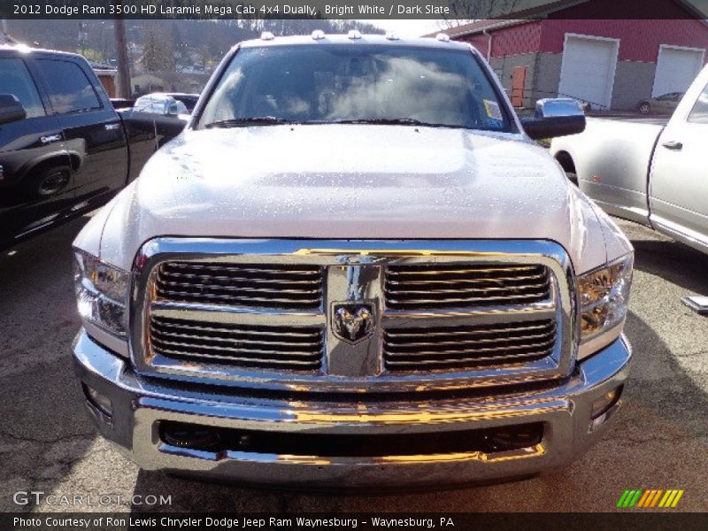 Bright White / Dark Slate 2012 Dodge Ram 3500 HD Laramie Mega Cab 4x4 Dually