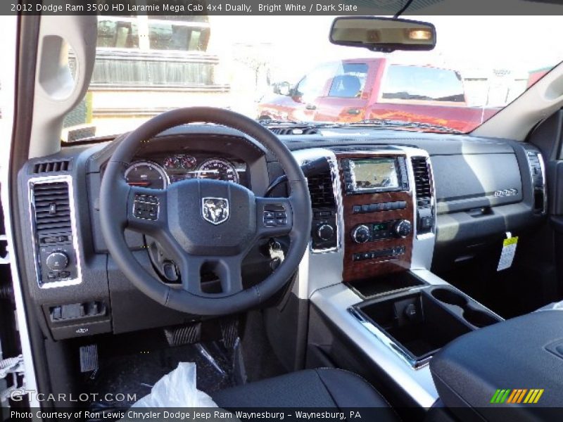 Bright White / Dark Slate 2012 Dodge Ram 3500 HD Laramie Mega Cab 4x4 Dually