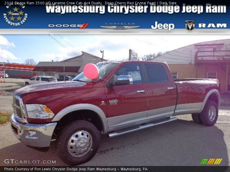 Deep Cherry Red Crystal Pearl / Dark Slate 2012 Dodge Ram 3500 HD Laramie Crew Cab 4x4 Dually