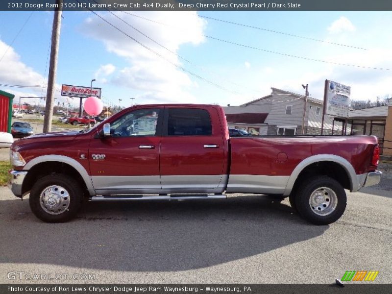 Deep Cherry Red Crystal Pearl / Dark Slate 2012 Dodge Ram 3500 HD Laramie Crew Cab 4x4 Dually