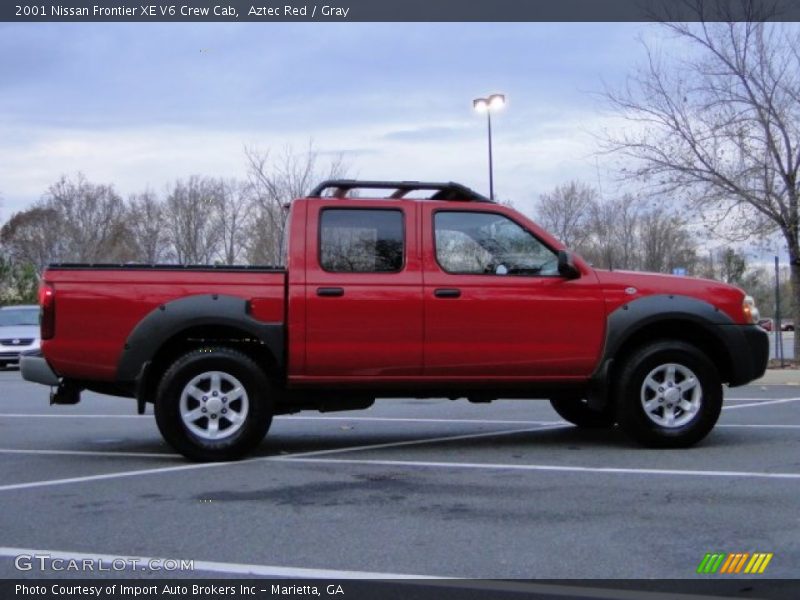 Aztec Red / Gray 2001 Nissan Frontier XE V6 Crew Cab