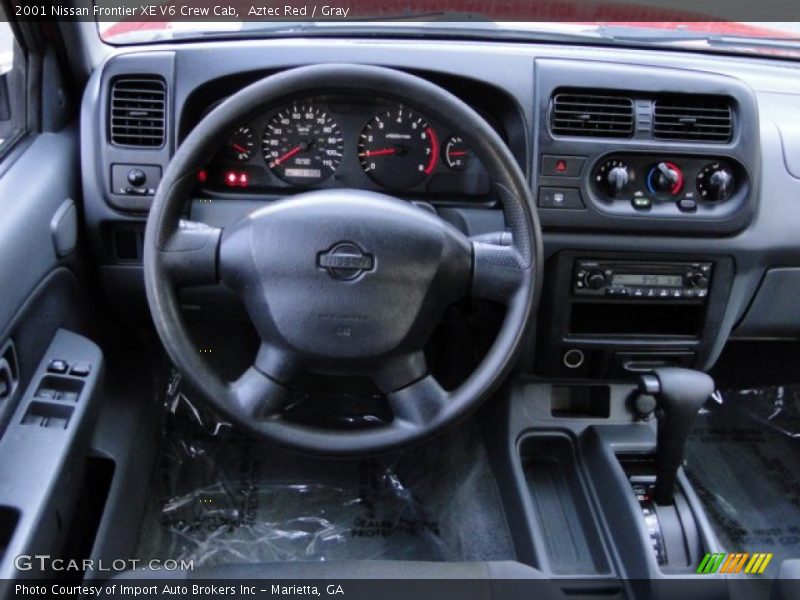 Aztec Red / Gray 2001 Nissan Frontier XE V6 Crew Cab