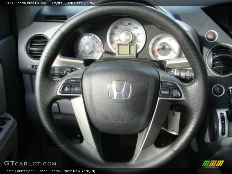 Crystal Black Pearl / Gray 2011 Honda Pilot EX 4WD