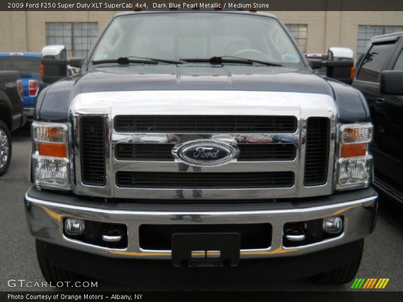 Dark Blue Pearl Metallic / Medium Stone 2009 Ford F250 Super Duty XLT SuperCab 4x4