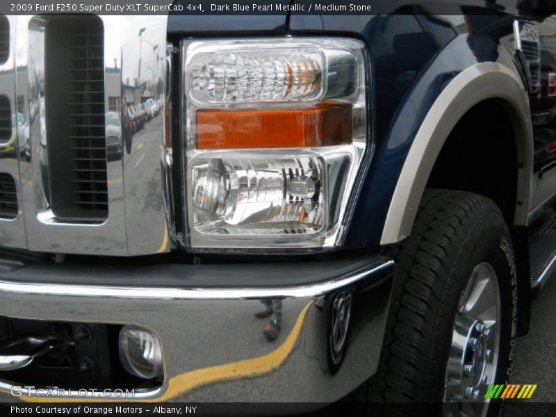 Dark Blue Pearl Metallic / Medium Stone 2009 Ford F250 Super Duty XLT SuperCab 4x4