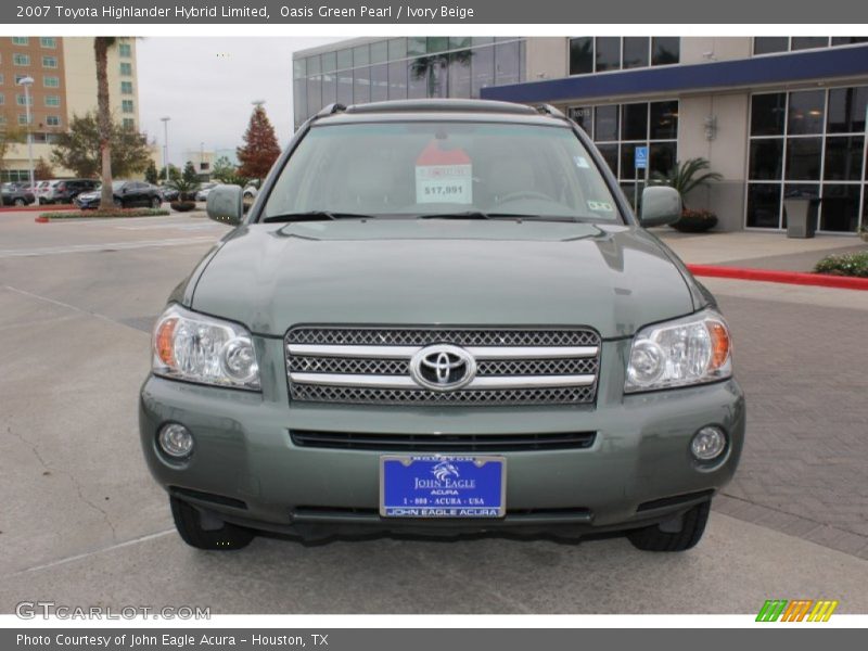 Oasis Green Pearl / Ivory Beige 2007 Toyota Highlander Hybrid Limited