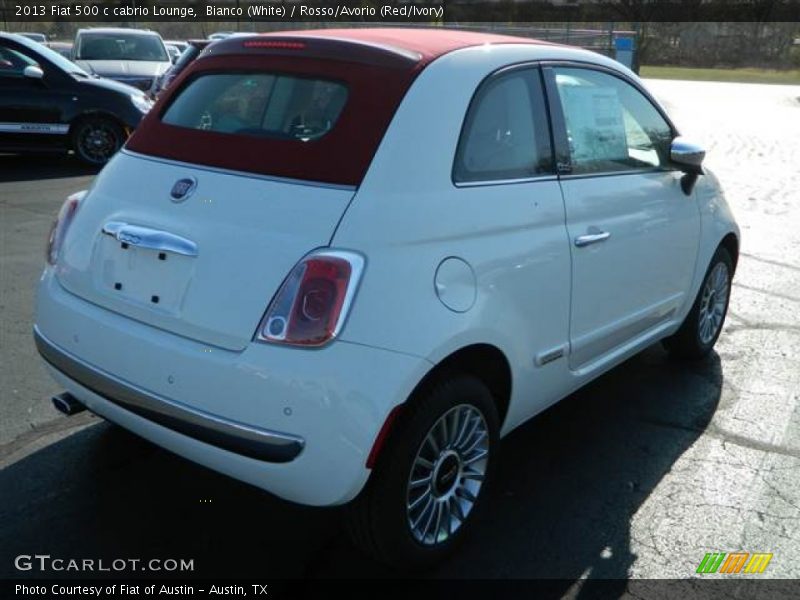 Bianco (White) / Rosso/Avorio (Red/Ivory) 2013 Fiat 500 c cabrio Lounge