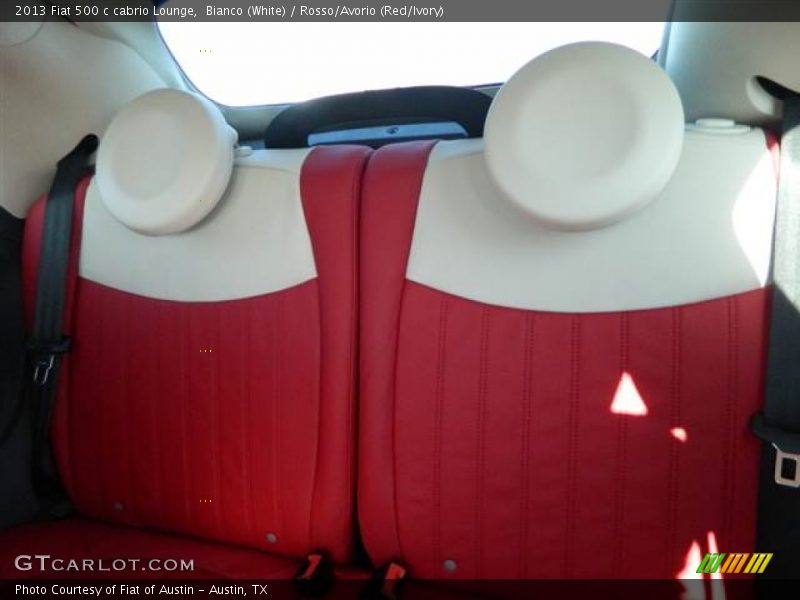 Bianco (White) / Rosso/Avorio (Red/Ivory) 2013 Fiat 500 c cabrio Lounge