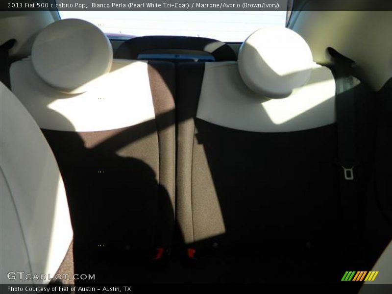 Bianco Perla (Pearl White Tri-Coat) / Marrone/Avorio (Brown/Ivory) 2013 Fiat 500 c cabrio Pop