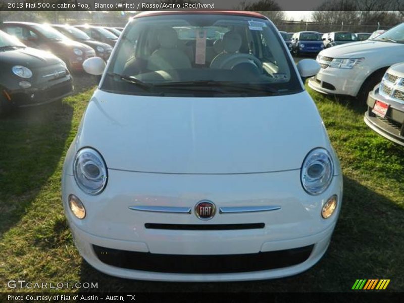 Bianco (White) / Rosso/Avorio (Red/Ivory) 2013 Fiat 500 c cabrio Pop