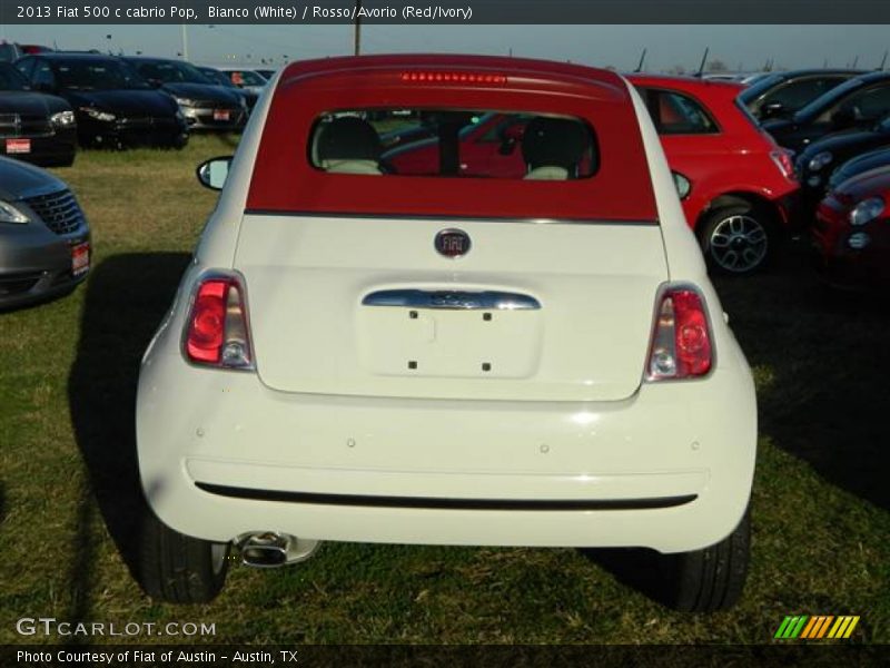 Bianco (White) / Rosso/Avorio (Red/Ivory) 2013 Fiat 500 c cabrio Pop