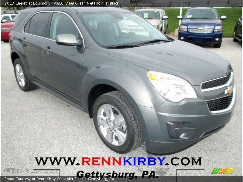 Steel Green Metallic / Jet Black 2013 Chevrolet Equinox LT AWD