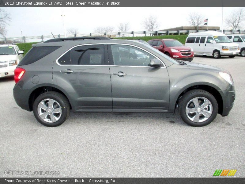 Steel Green Metallic / Jet Black 2013 Chevrolet Equinox LT AWD