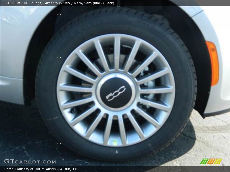 Argento (Silver) / Nero/Nero (Black/Black) 2013 Fiat 500 Lounge