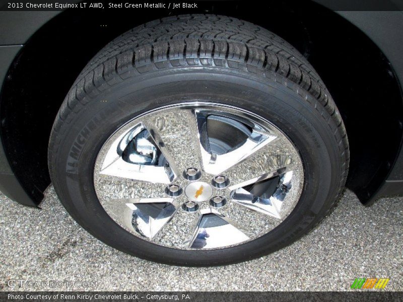 Steel Green Metallic / Jet Black 2013 Chevrolet Equinox LT AWD