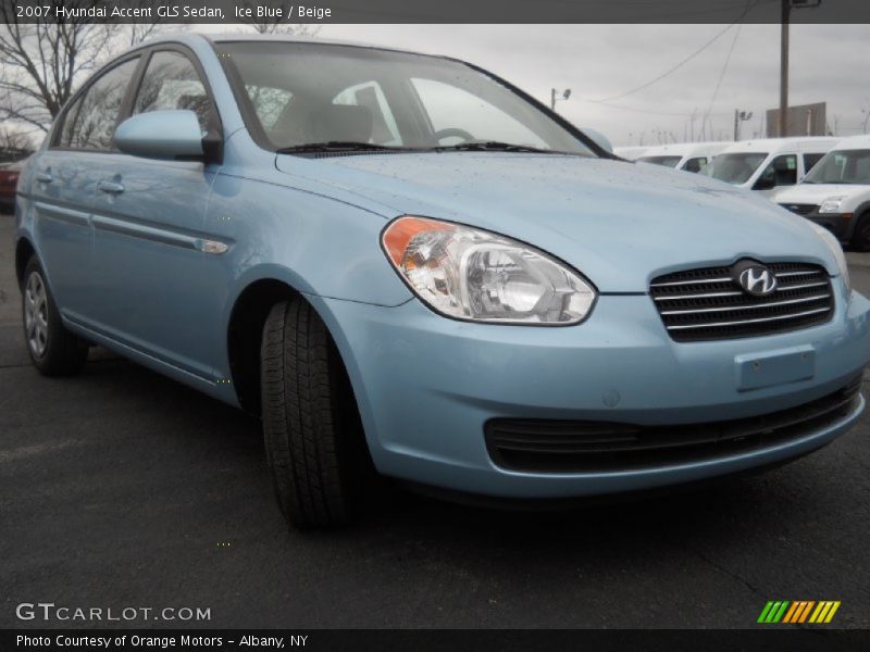 Ice Blue / Beige 2007 Hyundai Accent GLS Sedan
