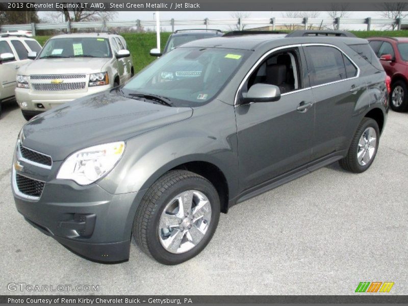 Steel Green Metallic / Jet Black 2013 Chevrolet Equinox LT AWD