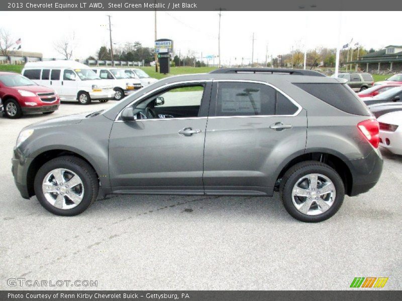 Steel Green Metallic / Jet Black 2013 Chevrolet Equinox LT AWD