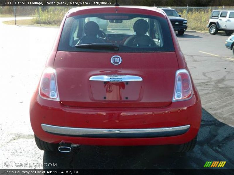 Rosso (Red) / Nero/Nero (Black/Black) 2013 Fiat 500 Lounge