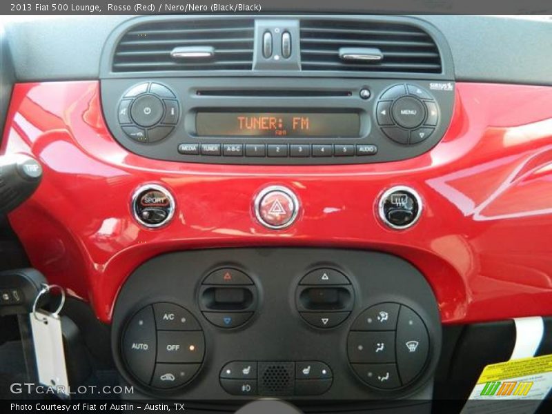 Rosso (Red) / Nero/Nero (Black/Black) 2013 Fiat 500 Lounge