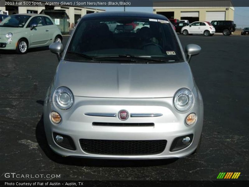 Argento (Silver) / Sport Nero/Nero (Black/Black) 2013 Fiat 500 Sport