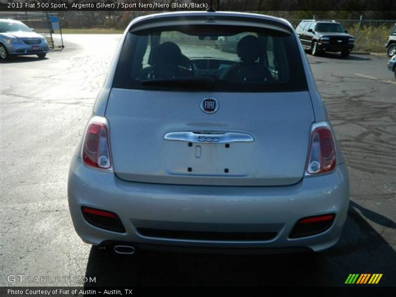 Argento (Silver) / Sport Nero/Nero (Black/Black) 2013 Fiat 500 Sport