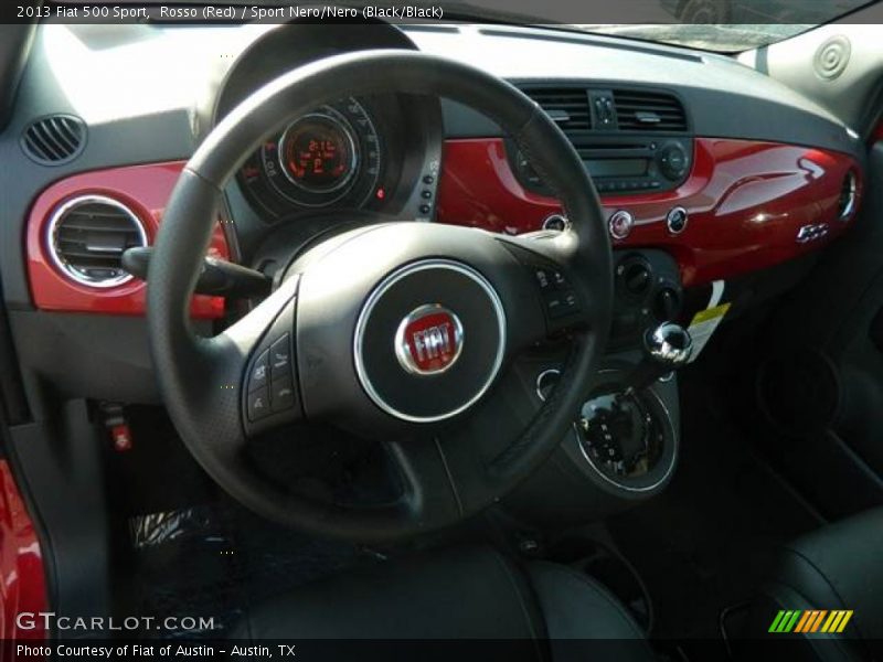Rosso (Red) / Sport Nero/Nero (Black/Black) 2013 Fiat 500 Sport