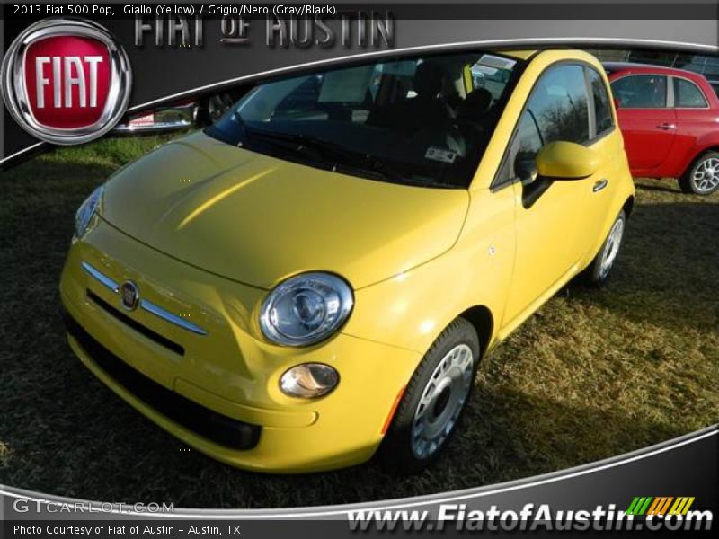 Giallo (Yellow) / Grigio/Nero (Gray/Black) 2013 Fiat 500 Pop