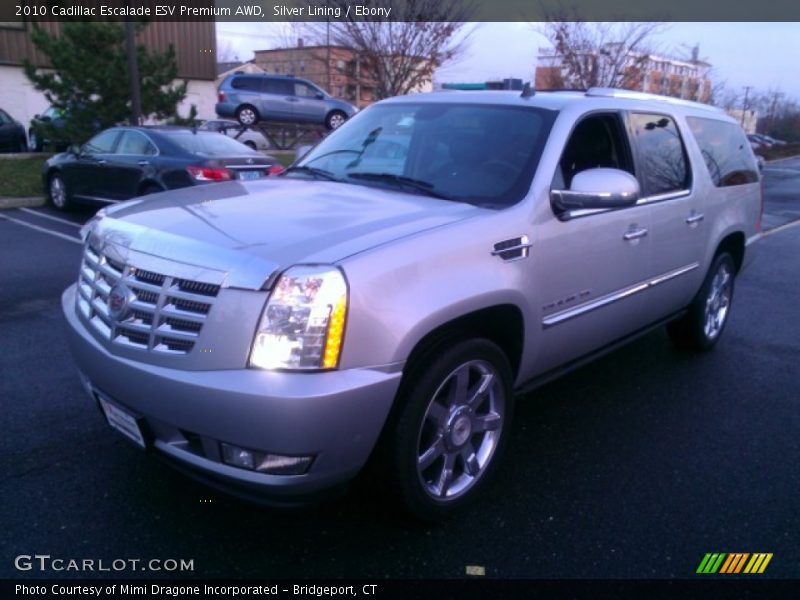 Silver Lining / Ebony 2010 Cadillac Escalade ESV Premium AWD