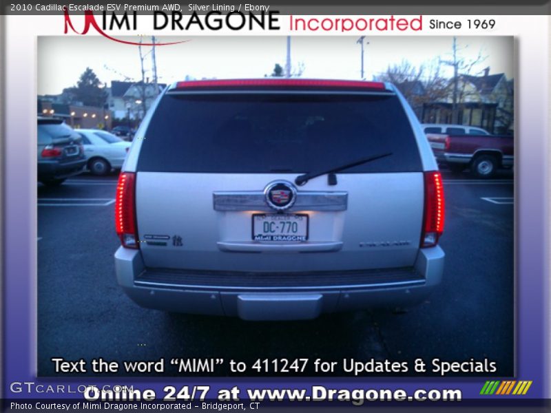 Silver Lining / Ebony 2010 Cadillac Escalade ESV Premium AWD