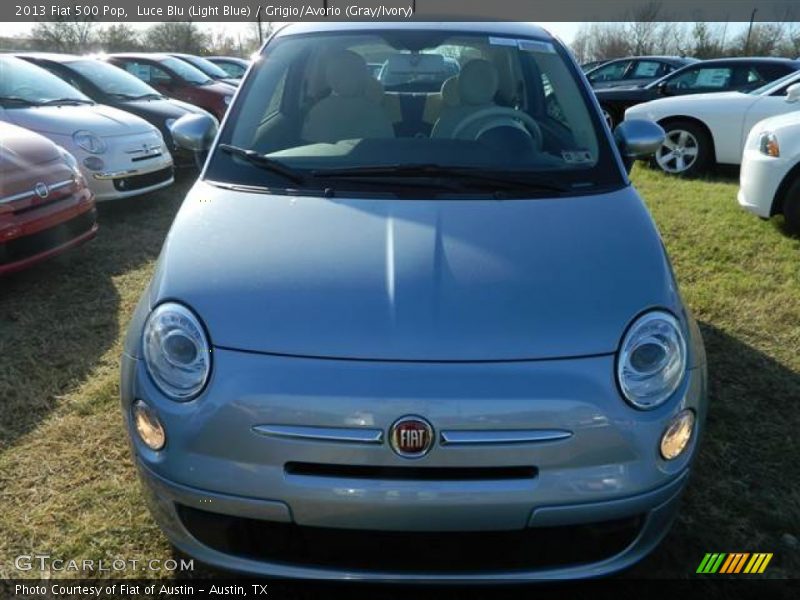 Luce Blu (Light Blue) / Grigio/Avorio (Gray/Ivory) 2013 Fiat 500 Pop