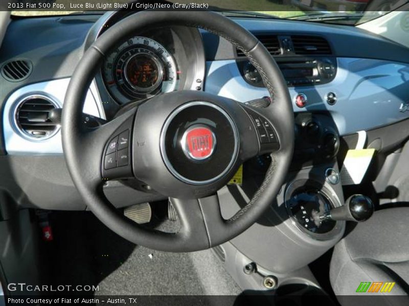 Luce Blu (Light Blue) / Grigio/Nero (Gray/Black) 2013 Fiat 500 Pop