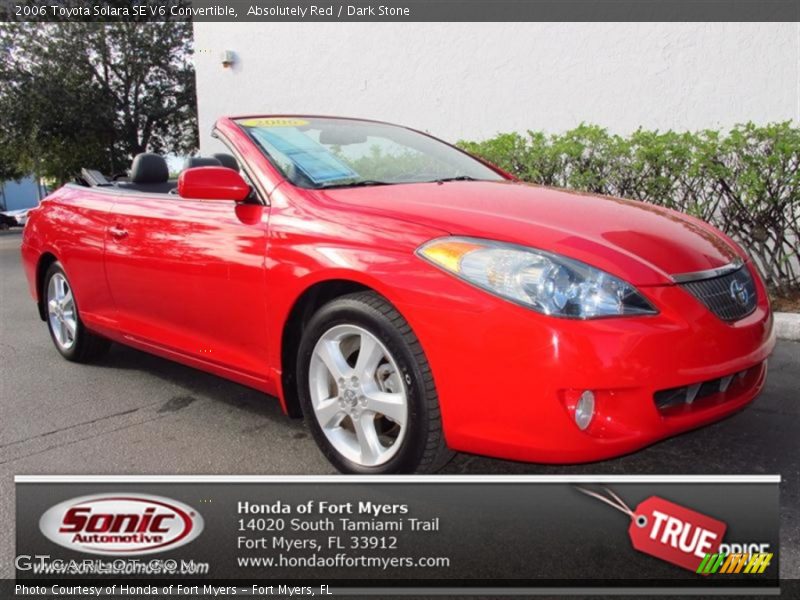 Absolutely Red / Dark Stone 2006 Toyota Solara SE V6 Convertible