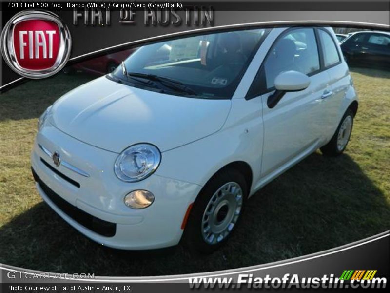 Bianco (White) / Grigio/Nero (Gray/Black) 2013 Fiat 500 Pop